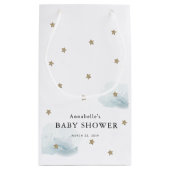 金ゴールドスターズ&クラウドベビーシャワー抱き枕 スモールペーパーバッグ (裏面)