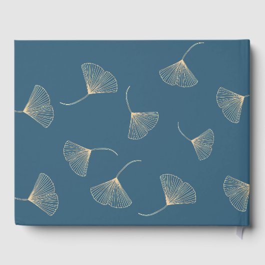 金ゴールドスターズ&ムーンネイビーブルーベビーシャワーゲストブック ゲストブック (裏面)