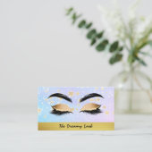 *~*金ゴールドスターズPINK Lashes Brows ガーリー Extensions 名刺 (スタンド正面)