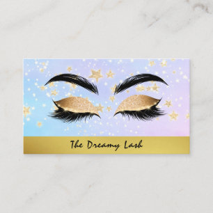 *~*金ゴールドスターズPINK Lashes Brows ガーリー Extensions 名刺