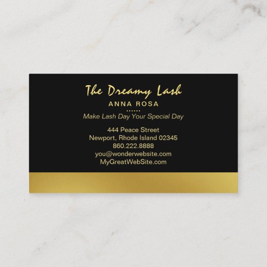 *~*金ゴールドスターズPINK Lashes Brows Extensions Chic 名刺 (裏面)