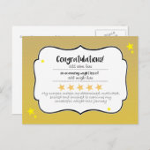 金ゴールドスターダイエットフィットネスおめでとう証明書 ポストカード (正面/裏面)