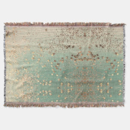 金ゴールドスターダストオンシーグリーン スローブランケット