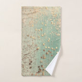 金ゴールドスターダストオンシーグリーン  バスタオルセット (ハンドタオル)