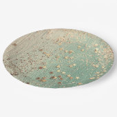 金ゴールドスターダストオンシーグリーン ペーパープレート (アングル)
