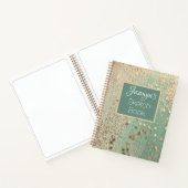 金ゴールドスターダストパーソナライズされたオン海 ノートブック (内部)