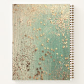 金ゴールドスターダストパーソナライズされたオン海 ノートブック (裏面)