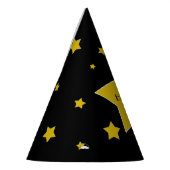 金ゴールドスターハッピーバースデーハリウッド誕生日 パーティーハット (左)