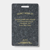 金ゴールドスターハリウッドVIPパスパーティーフェイバー バッジ (裏面)