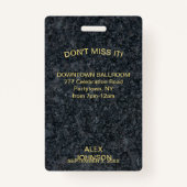 金ゴールドスターハリウッドVIPパスパーティーフェイバー バッジ (裏面)