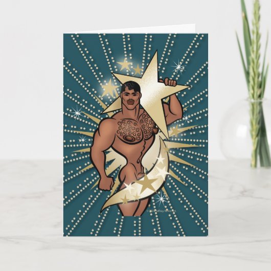 金ゴールドスターハンクグリーティングカード カード (正面)