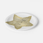 金ゴールドスターピースラブ ペーパープレート (アングル)