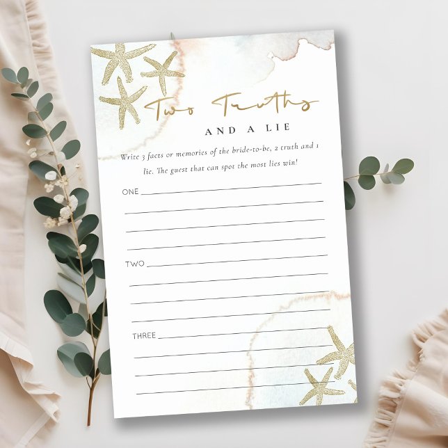 金ゴールドスターフィッシュ2真実&嘘ブライダルシャワーゲーム (クリエイターアップロード済み)