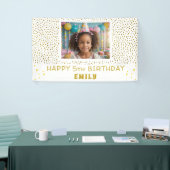 金ゴールドスターフェイクグリッター誕生日パーティーガールフォト 横断幕 (トレードショー)