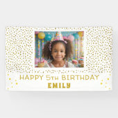 金ゴールドスターフェイクグリッター誕生日パーティーガールフォト 横断幕 (横)