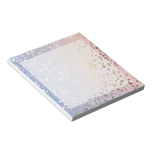 金ゴールドスターフォイルスパークルバラクオーツセレニティブルー ノートパッド (アングル)
