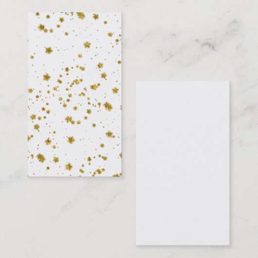 金ゴールドスターフォフェイクイルシークインバックグラウンドスターズデザイン 名刺 (正面/裏面)