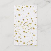 金ゴールドスターフォフェイクイルシークインバックグラウンドスターズデザイン 名刺 (正面)