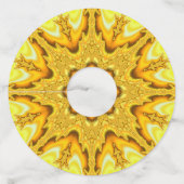 金ゴールドスターフラクタル紙ワイングラスラベル ワイングラスタグ (裏面)