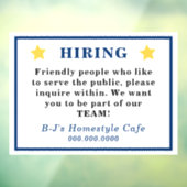 金ゴールドスターブルーレタリング採用通知 ウィンドウサイン (シート3)