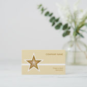 金ゴールドスターホワイトラインの名刺クリーム 名刺 (スタンド正面)