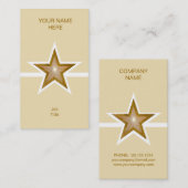 金ゴールドスターホワイトラインの名刺クリーム（縦） 名刺 (正面/裏面)