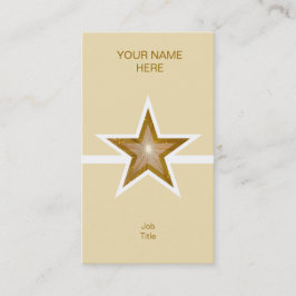 金ゴールドスターホワイトラインの名刺クリーム（縦） 名刺