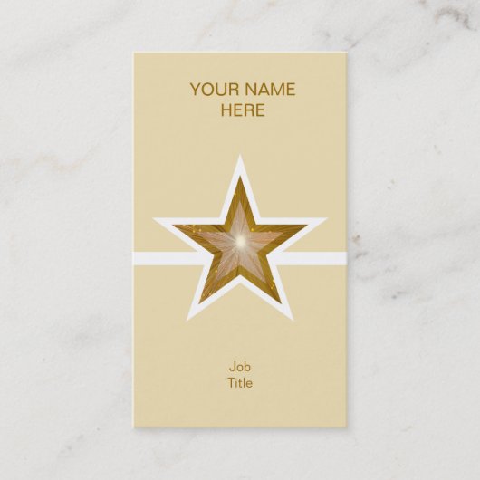 金ゴールドスターホワイトラインの名刺クリーム（縦） 名刺 (正面)