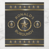 金ゴールドスターメタルカスタム ワインラベル (シングルラベル)