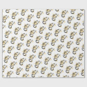 金ゴールドスターメリークリスマス ラッピングペーパー (フラット)