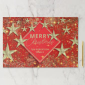 金ゴールドスターライトレッドグリッタークリスマスランチョンマット ペーパーパッド (インサイチュ)