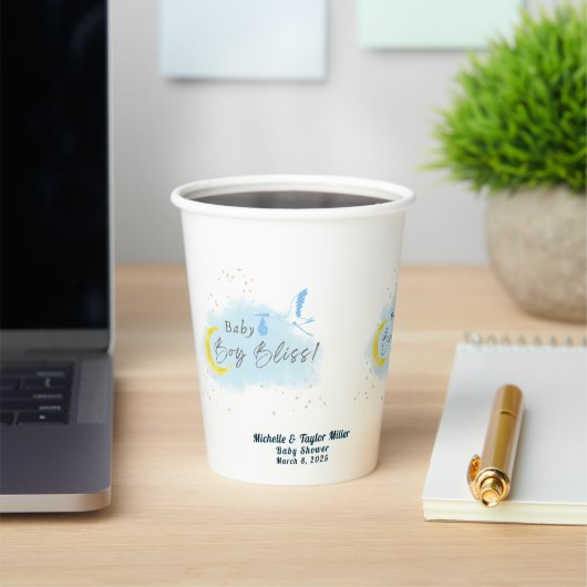 金ゴールドスターライト男の赤ちゃんブリスストークスペシャルデリバリー 紙コップ (インサイチュ)