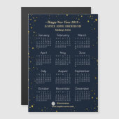 金ゴールドスターリーナイトネイビーメイクアップアーティストミニカレンダー (正面/裏面)