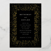 金ゴールドスターリーナイトフォイル招待状 箔招待状 (正面)