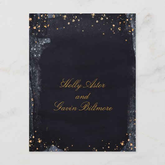 金ゴールドスターリーナイト結婚式招待状詳細 エンクロージャーカード (裏面)