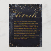 金ゴールドスターリーナイト結婚式招待状詳細 エンクロージャーカード (正面)