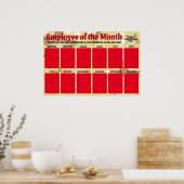 金ゴールドスター今月の写真ディスプレイの従業員 ポスター (キッチン)