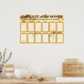 金ゴールドスター今月の写真ディスプレイの従業員 ポスター (キッチン)