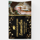 金ゴールドスター写真2025卒業パーティー 横断幕 (縦)