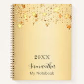 金ゴールドスター名スクリプト ノートブック (正面)