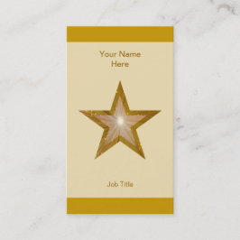 金ゴールドスター名刺クリームストライプ垂直 名刺
