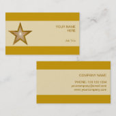 金ゴールドスター名刺クリームストライプ 名刺 (正面/裏面)