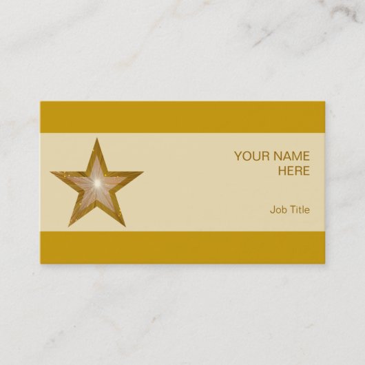金ゴールドスター名刺クリームストライプ 名刺 (正面)