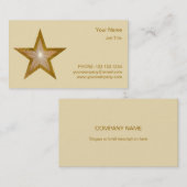 金ゴールドスター名刺テンプレートのサイドスタークリーム 名刺 (正面/裏面)