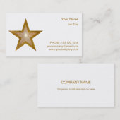 金ゴールドスター名刺テンプレートのサイドスター（白） 名刺 (正面/裏面)