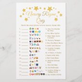 金ゴールドスター子供部屋韻ベビーシャワー絵文字ゲーム チラシ (正面)