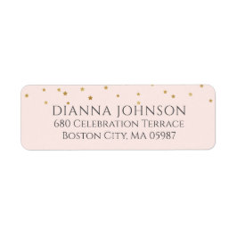 金ゴールドスター差出人住所赤面ピンク ラベル