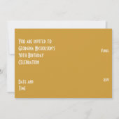 金ゴールドスター'年齢'誕生日の招待金ゴールド 招待状 (裏面)