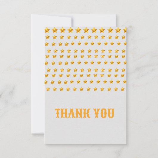 金ゴールドスター感謝していユーのフラットカード サンキューカード (正面)