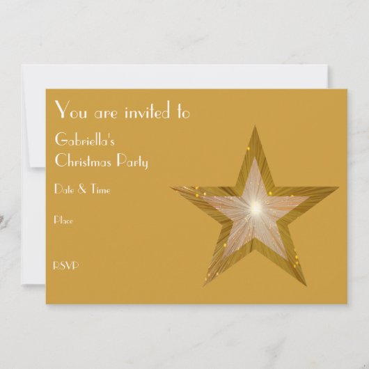 金ゴールドスター招待フロント文字 招待状 (正面)